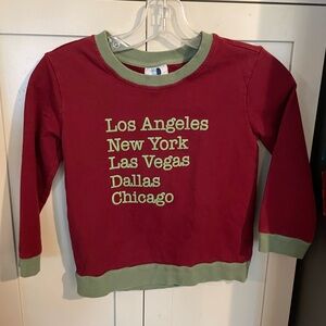 Dot Dot Smile Red and Green City Name Long Sleeve Tee